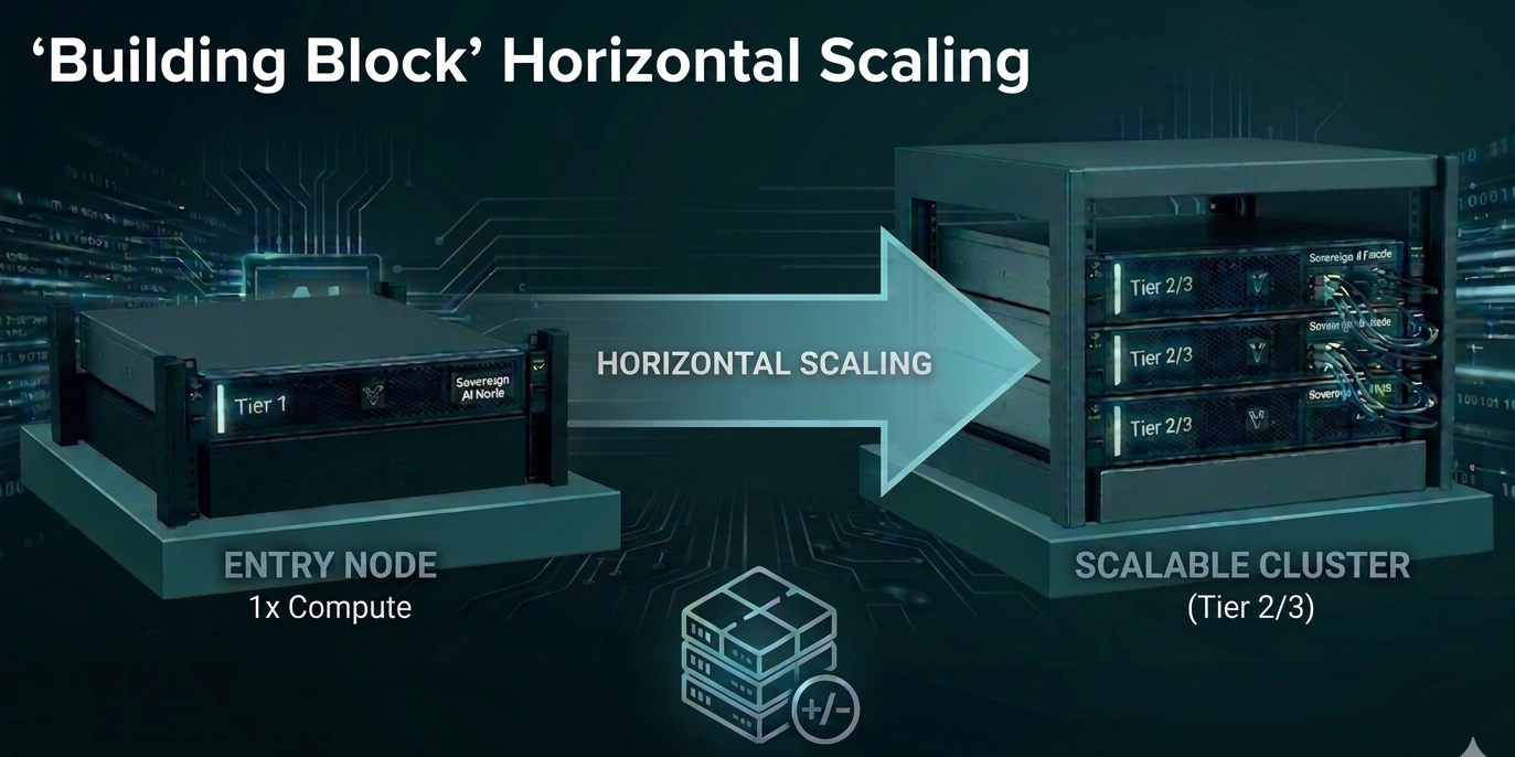 Horizontal scaling of sovereign AI nodes for resilient private AI capacity.