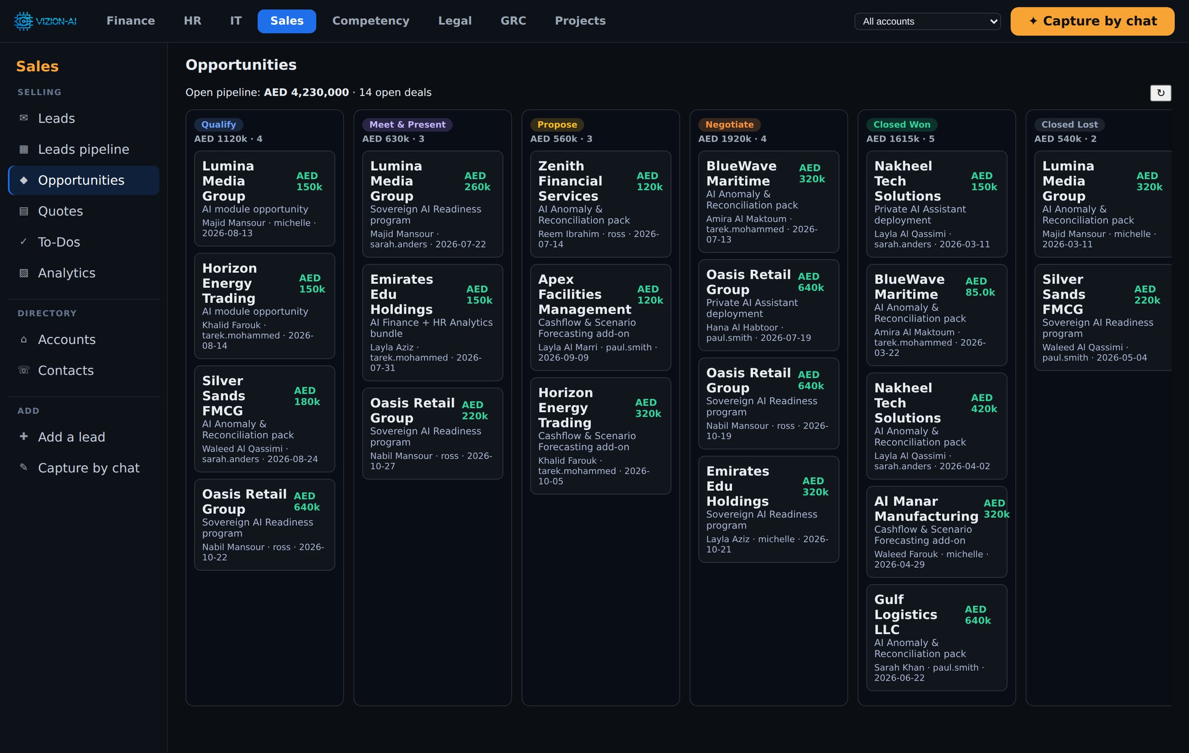 Sales CRM screenshot